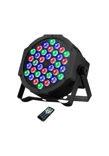 36 Led Renkli Sahne Işığı 36w Sesli Kontrol İle Bar Düğün Gösteri Par Işık Siyah 110v Abd Tipi Siyah Siyah