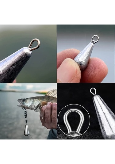 Topshop1 50g 10 Adet Kurşun Ağırlık Seti, Tatlı Ve Tuzlu Su Balıkçılığı İçin