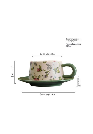 Aurora Seramik Kahve Fincanıve Tabağıseti İçek Beyaz