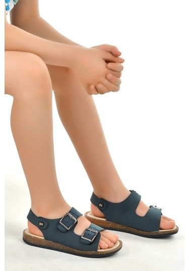 Kiko Şb 2330-39 Orto Pedik Erkek Çocuk Sandalet Terlik Lacivert - (434721955) Lacivert