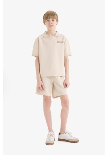 DeFacto Erkek Çocuk 2'li Takım Polo Yaka Baskılı Kısa Kollu Tişört Beli Lastikli Şort E2822A825SMBG74 DeFacto Erkek Çocuk 2'li Takım Polo Yaka Baskılı Kısa Kollu Tişört Beli Lastikli Şort E2822A825SMBG74