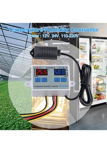 Dofolink Xk-w1099 Dijital Sıcaklık Ve Nem Kontrol Cihazı - Serinlik/ısıtma İki Fonksiyonlu, Seri Ciler İçin Sıcaklık-nem Sabitleyici, Ac110-220v