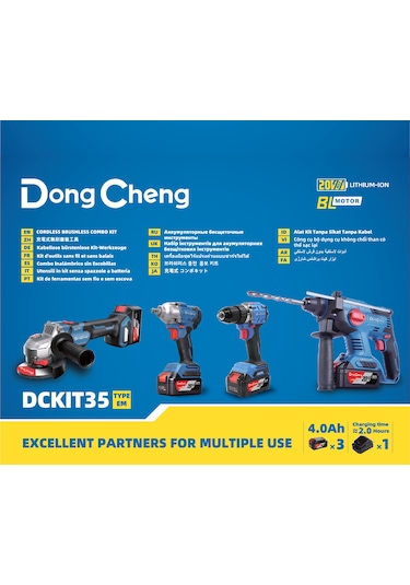 Dong Cheng DCKIT35EM Akülü Kırıcı + Vidalama + Somun Sökme + Taşlama 4 Lü Set