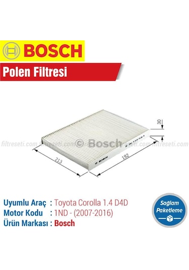Toyota Corolla 1.4 D4d Bosch  Polen Filtresi (2007-2016)