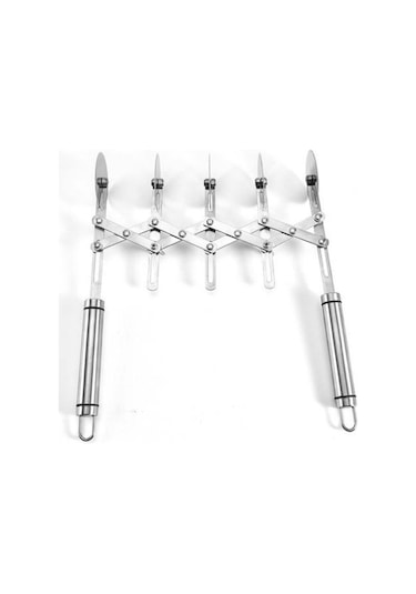 Novahub Paslanmaz Çelik Pizza Kesici 5 Tekerlekli Rulo Hamur Bölücü, Ev-mutfak Aracı Gümüş