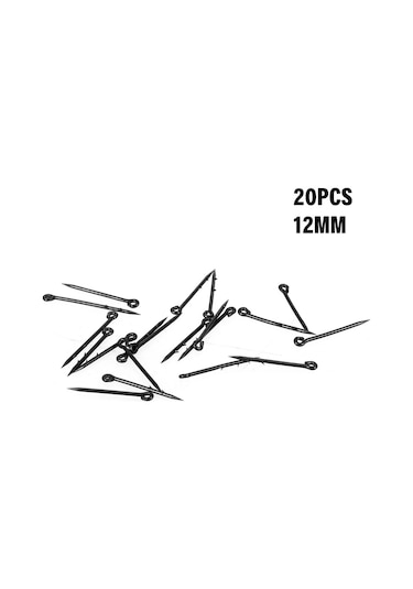 Konesam Yüksek Karbon Çelikten Yapılmış 12mm Tırtıklı Balık İğnesi Seti, Yem Tutma Kolay, 20 Adet, Sahte Yem İçin Uygun