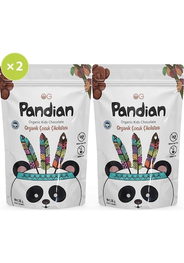 2'li Pandian Organik Çocuk Çikolatası 36 Gr
