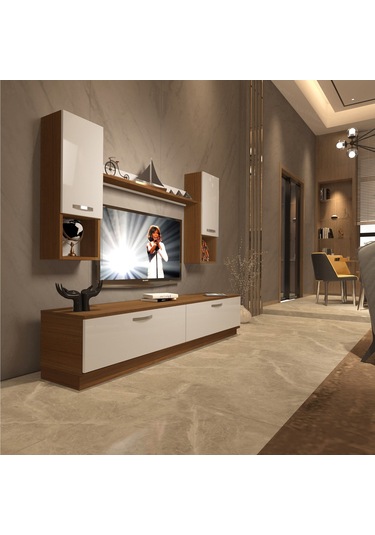 Decoraktiv Eko 5dab Mdf Std Tv Ünitesi Tv Sehpası Ceviz - Beyaz