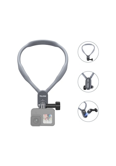 Telesın Te-hnb-001 Aksiyon Kamerası Boyun Montajlı Manyetik Montaj Gopro Hero 9/10/11/8/7 Insta360 Go 2