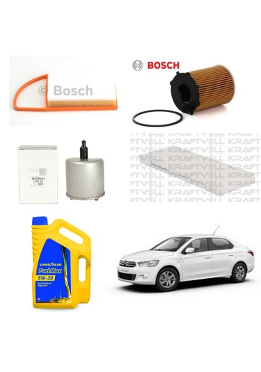 Citroen C-elysee 1.6hdi 2012-2017 Filtre Bakım Seti Ve Motor Yağı