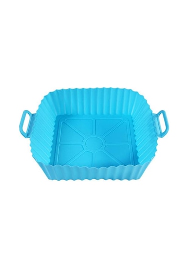 Açık Mavi Hava Fritöz Kalınlaşmış Gıda Sınıfı Silikon Mat Silikon Katlanır Pişirme Mat Ev Hava Fritöz Fırın Tepsisi Square 21 16 5cm 55g, Açık Mavi