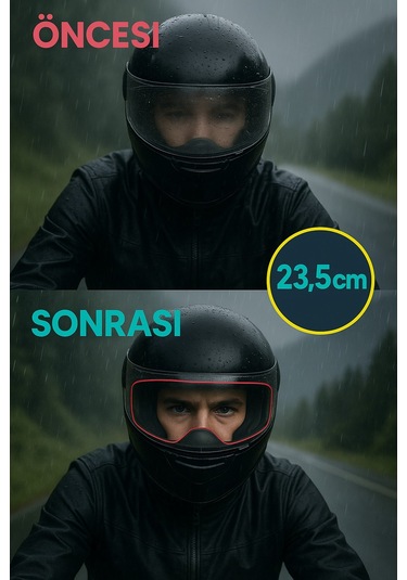 Motosiklet Kaskı Buğu Önleyici Film Su Geçirmez Dayanıklı Çizilmez Lens Şeffaf Koruma - 23.5 Cm