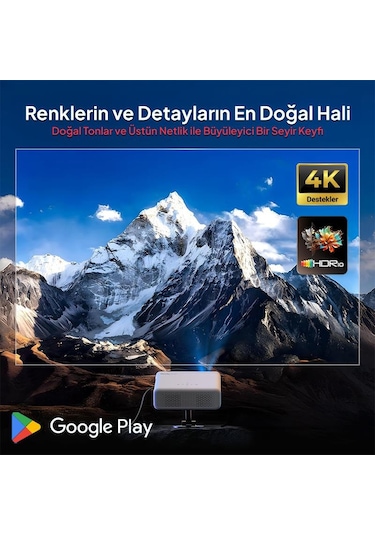 Vankyo Aurzen D1g Android Google Tv 4k Destekli Projeksiyon Cihazı +hdr10+auto Focus+auto Keystone+6g Wifi+6.1bt+dolby Ses Sistemi - Ps5/ps4/xbox