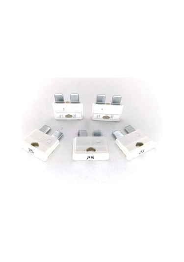 5 Adet 25 Amper Beyaz Standart Bıçak Sigorta 25A MTA