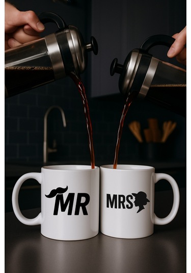 Sevgili Aşk Çift Kupa Bardak 2 Adet Mavi