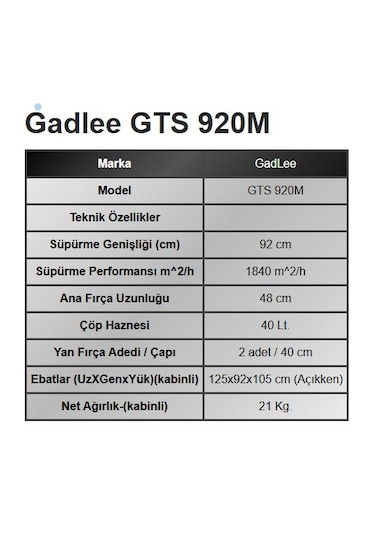Gadlee GTS 920M Yol Temizleme Makinesi