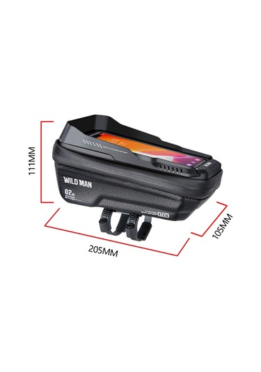 Wıld Man Xt2s 1l Eva Sert Kabuk Dağ Bisikleti Ön Kiriş Çanta Bisiklet Su Geçirmez Telefon Çantası Siyah Siyah
