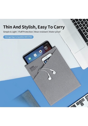 Didadodo Su Geçirmez İpad Çantası - Hafif, Toz Koruma, Dayanıklı Kumaş Koyu Mavi, Yeni Desen Büyük Boy Koyu Mavi