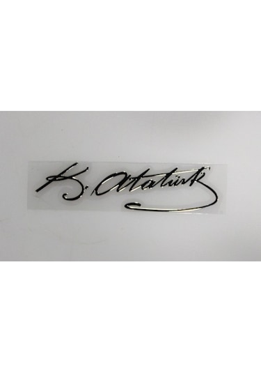 Krc Atatürk Imza Metalize Sticker Yapıştırma ( Krom Görünüm )