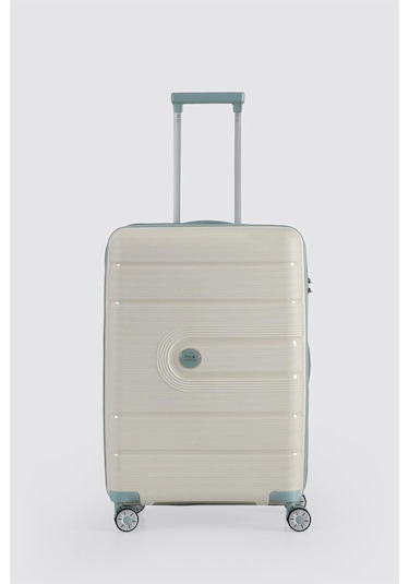 Ççs 5247 Polipropilen Orta Boy Valiz Beyaz-mavi Beyaz - Mavi