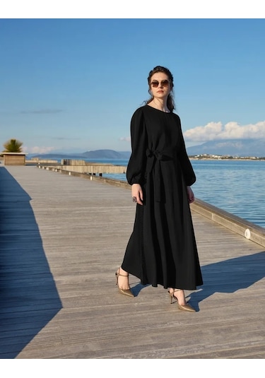 Misswhence Nervür Detaylı Elbise 39833 Siyah