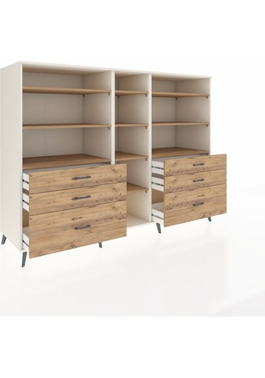 Kronos Dolap 10 Raflı 6 Çekmeceli 220x59x163 Aytaşı-çam Aytaşı-çam