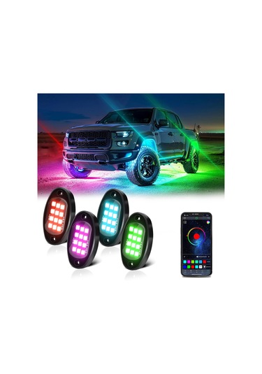 Led Kaya Işıkları 4 Adet Çok Renkli Led Işıklar Parlaklık K22432-4-3