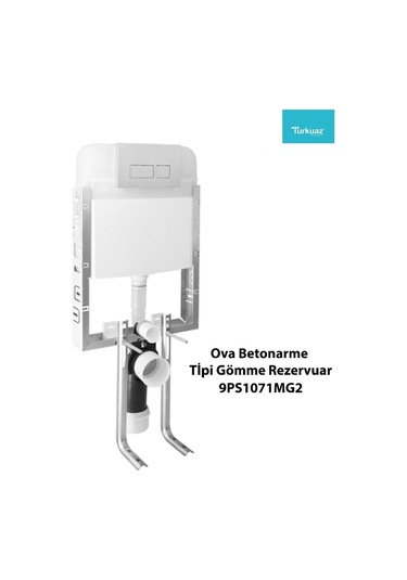 9008384421917 - Turkuaz Ova Gömme Rezervuar 3'lü Set Kumanda Paneli+stop Valf Krom - Mat