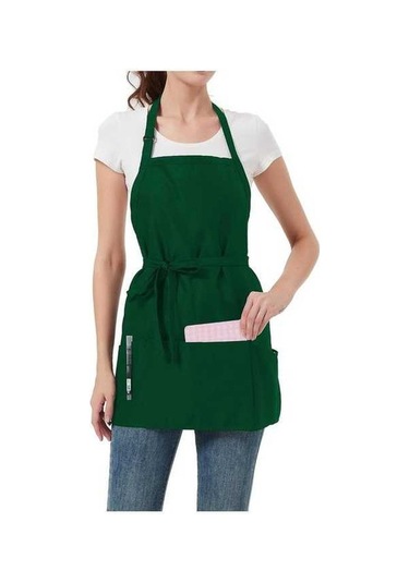 Fastbuy Şef Kısa Önlük 3 Cepli Ekstra Uzun Askılı Ayarlanabilir Askılı Yeşil Diğer