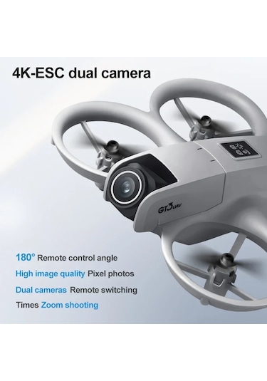 2025 Yeni Led Mini Rc Led Işıkları Ile Donatılmış Drone Hd Çift Kamera 360-degree 6k-grey-dc