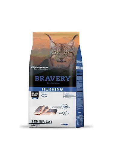 Bravery Tahılsız Ringa Balıklı Yaşlı Kedi Maması 2 KG