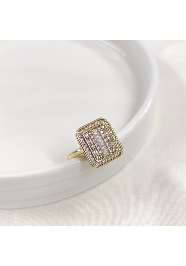 Xupıng 18 Mm Büyük Baget Yüzük Gold - 12 Beyaz