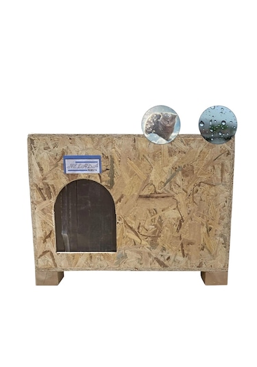 Reyo Kedi Evi Dış Ortam Uygun Ahşap Kedi Evi Osb 61 x 41 x 36 CM CAT48
