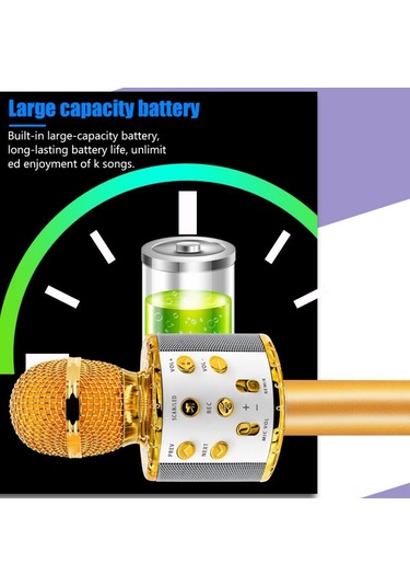 Qingmipy Renkli Led Işıklı Kablosuz Mikrofon: Çocuklar İçin Karaoke, Ev Partileri Ve 5 Ses Efekti İle Eğlence