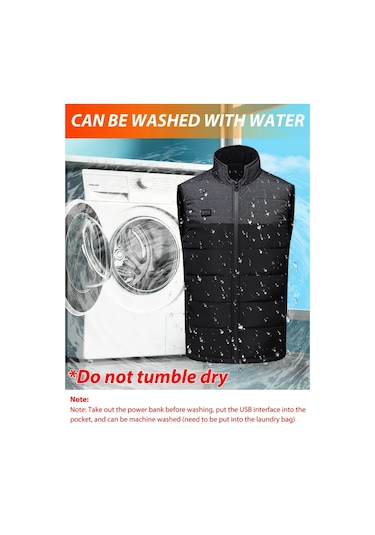 Willowhaven Gri Asya S 21 Bölge Isıtmalı Yelek, 4 Anaşlı 3 Hızlı V Yaka Isıtıcı Giysi