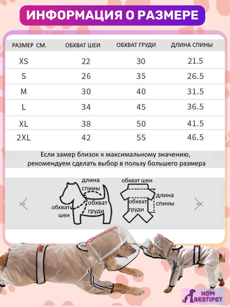 Ndm Bestipet Küçük Ve Orta Irk Köpekler İçin Yağmurluk Kombinezon 272486888