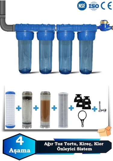 Watermelon Daire Bina Sayaç Girişi 4 Aşama Su Arıtma Sistemi Ağır Kireç , Klor Önleyici Set