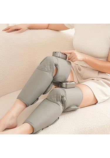 Fochsia Gray Kablosuz Usb Şarjlı Bacak Masaj Aleti 3 Isıtma Modlu Hava Basınçlı Kneading Büyük Küçük Bacaklar İçin Altın