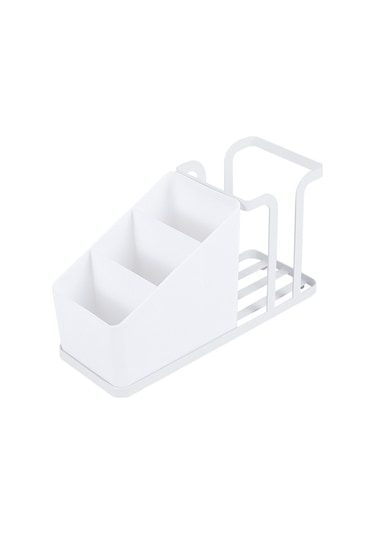 Sones Masaüstü Tek Kullanımlık Kağıt Bardak Saklama Tutucu Demir Ev Kahve Çay Poşeti Bardak Saklama Rafı Beyaz