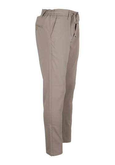 Erkek Jogger Pantolon Bel Bağcıklı Dar Kesim Rar01342 Krem