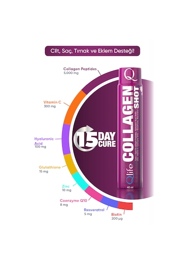 Collagen Shot Komplex Vitaminli Sıvı Kolajen 15 Tüp