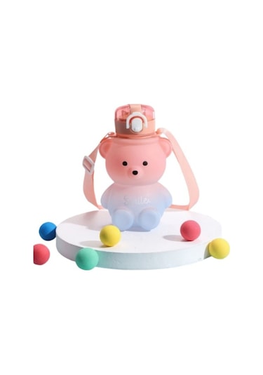 Ayıcık Pipetli Su Matarası Tdrtr Renkli