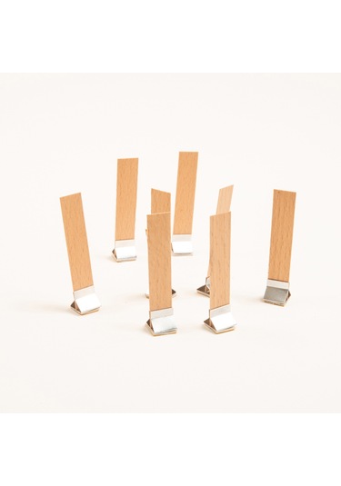 Ahşap Mum Fitili + Yapışkanlı Sehpa - 50 Adet ( 75mm x 15mm x 0.5mm )