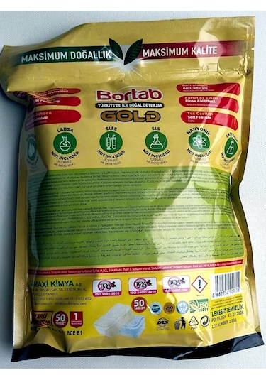 2 Adet Bortab Gold Bulaşık Makinesi Tableti 100 Tablet