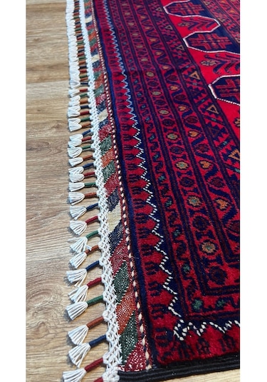 El Dokuma Afgan Halısı Bordo