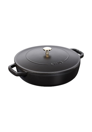 Staub Chistera Yağmur Efektli Döküm Tencere Siyah 28 Cm