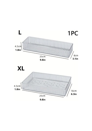 Dashanshop Transparan M Plastik Çekmece Saklama Kutusu Çok Bölmeli Hafif Banyo Organizer Şeffaf