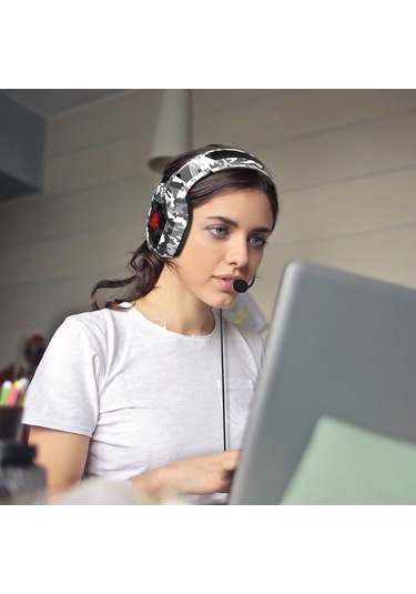 Monyee Onıkuma K8 Rgb Aydınlatmalı Oyun Kulaklığı, Ayarlanabilir Mikrofon Ve Ses Kontrolü, 3.5mm Bağlantı, Kamuflaj Siyah