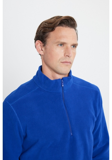 AC&Co / Altınyıldız Classics Anti-Pilling Tüylenme Yapmayan Bato Yaka Erkek Polar Sweatshirt 4A5221100016SKSS Karamel