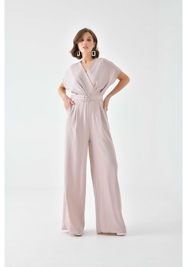 Ftz Women Kadın Kemerli Tulum Beige 30724-beige Bej